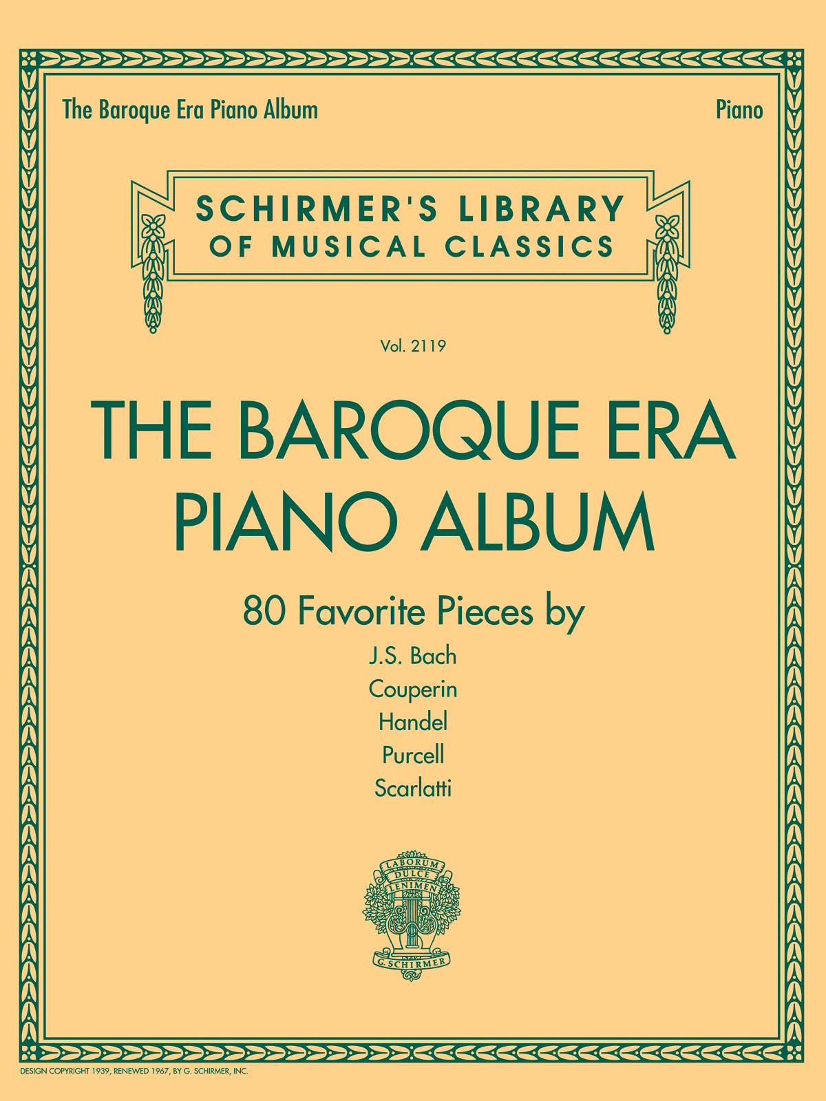 The Baroque Era Piano Album - 80 Favorite Pieces by 5 Composers - klasické skladby na klavír