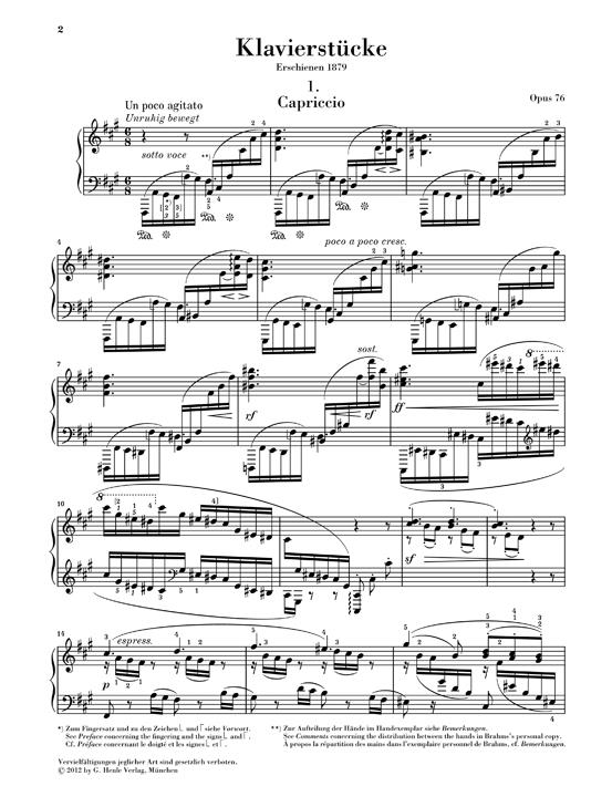 Piano Pieces Op.76 Urtext - Piano Pieces op. 76