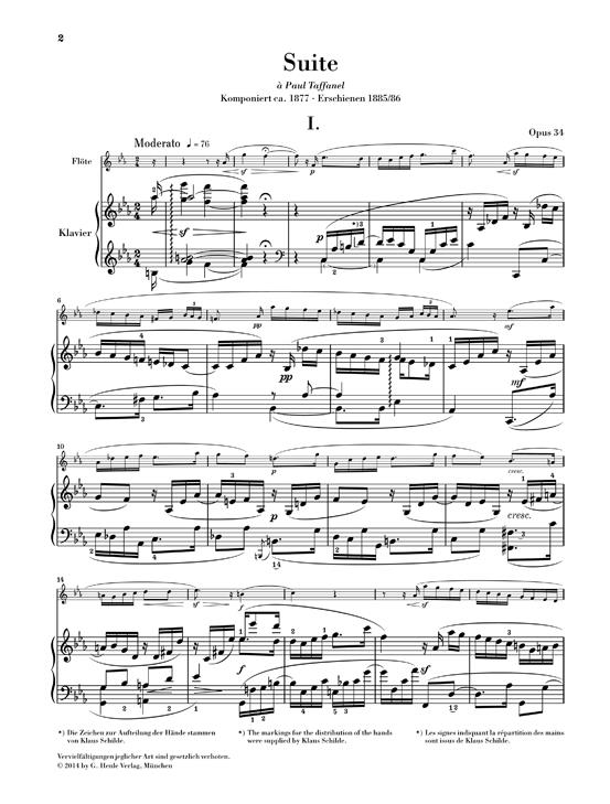 Suite Opus 34 für Flöte und Klavier - Suite op. 34 for Flute and Piano - příčná flétna a klavír