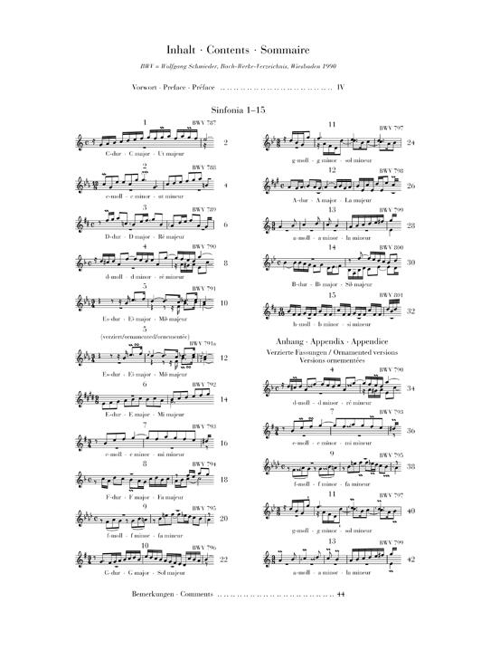 Sinfonias (Three Part Inventions) - Revised edition of HN 1360 without fingerings