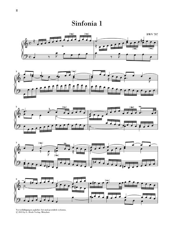 Sinfonias (Three Part Inventions) - Revised edition of HN 1360 without fingerings