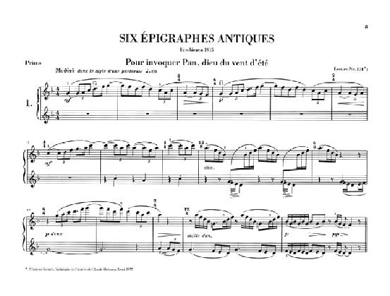 Six Epigraphes Antiques - Piano Duet - piano duet