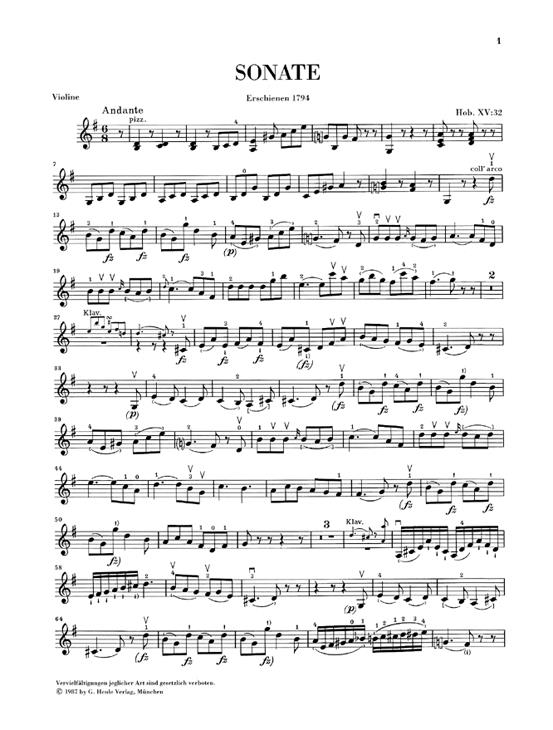 Sonata For Piano And Violin In G - housle a klavír