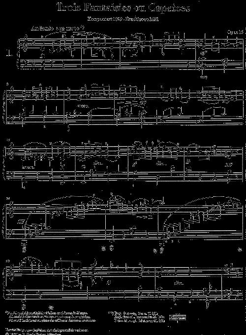 Three Fantasies or Cappricios op. 16 - noty pro klavír