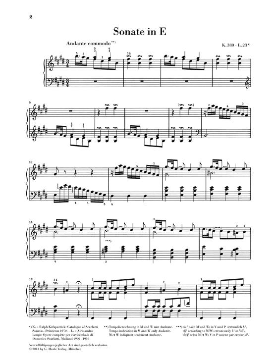 Piano Sonata In E K.380 L.23 - Piano Sonata in E major K.380, L.23 - na klavír