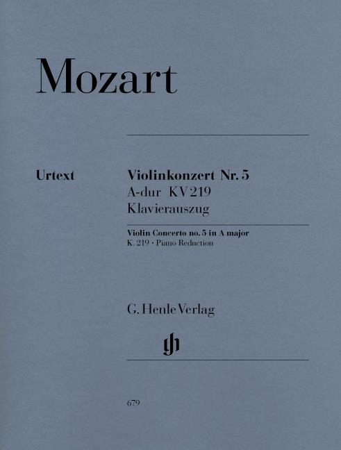 Violin Concerto no. 5 A major K. 219 - noty pro housle a klavír