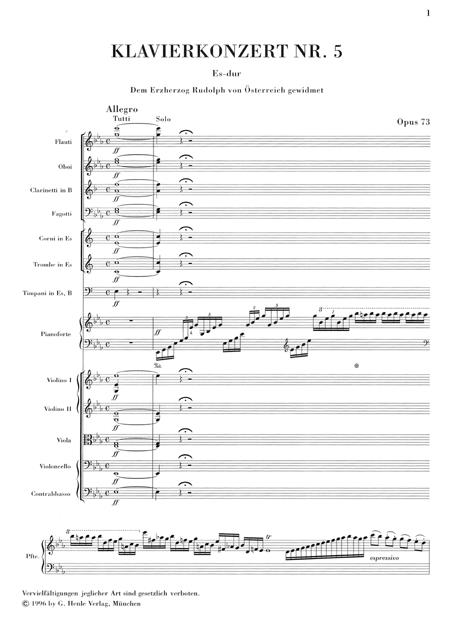 Concerto For Piano And Orchestra No. 5 Op. 73