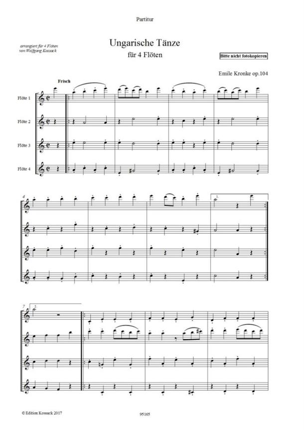 Ungarische Tänze Op. 104 - Uherské tance pro čtyři příčné flétny