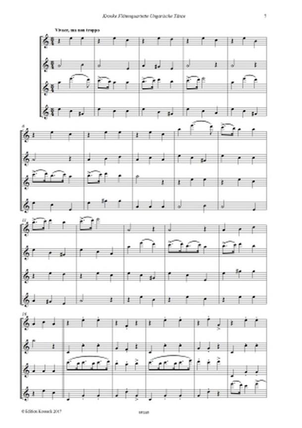 Ungarische Tänze Op. 104 - Uherské tance pro čtyři příčné flétny