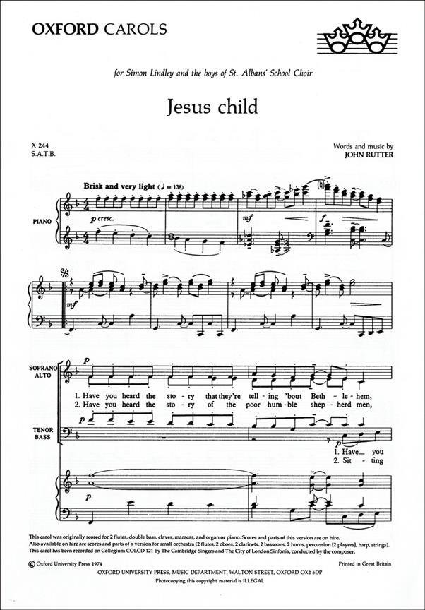 Jesus Child - pro sbor SATB