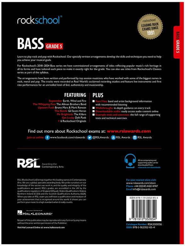 Rockschool Bass Grade 5 2018+ noty pro basovou kytaru