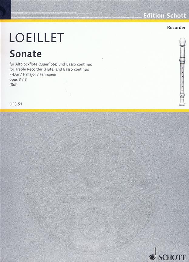 Sonaten(6) 3 F Op.3 - altová flétna a klavír