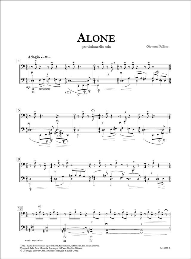 Alone, per Violoncello - noty na violoncello