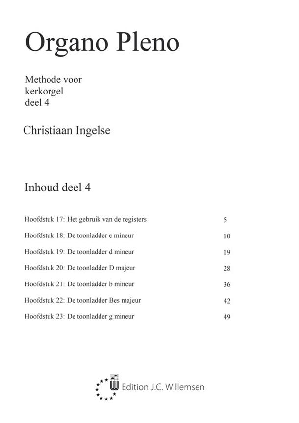 Organo Pleno, Methode Voor Kerkorgel Deel 4 - noty na varhany