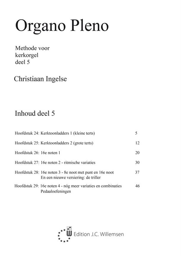 Organo Pleno, Methode Voor Kerkorgel Deel 5 - noty na varhany