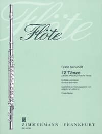 12 Tänze - (Ländler, Menuett, Deutsche Tänze) - příčná flétna a klavír